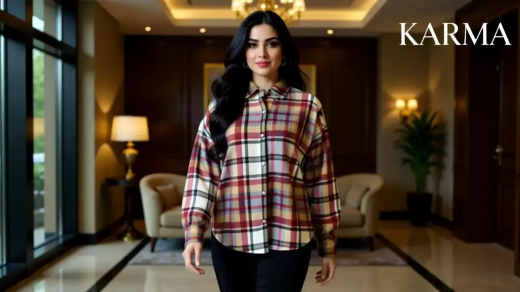 [F/9002] شميز بولر كاروهات 