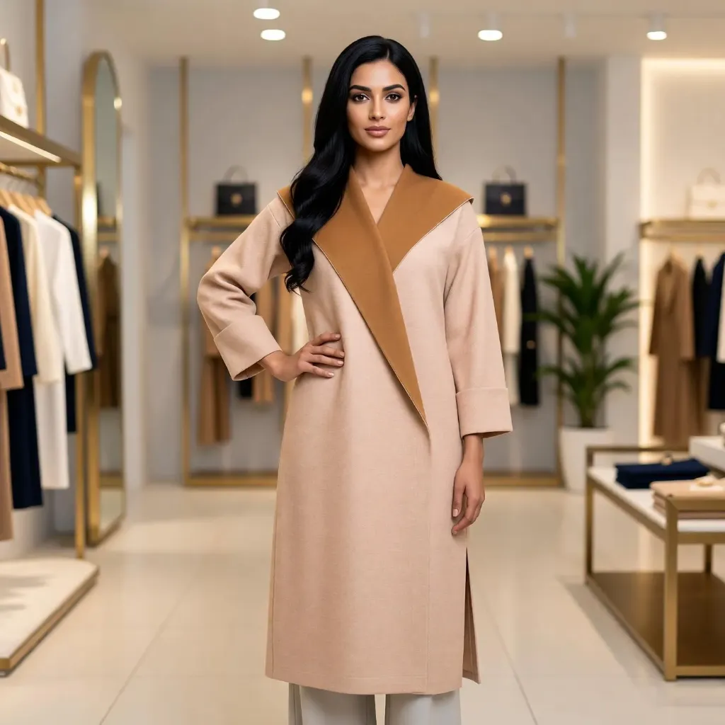 [RV/7487] بالطو جوخ كم مقلوب حور