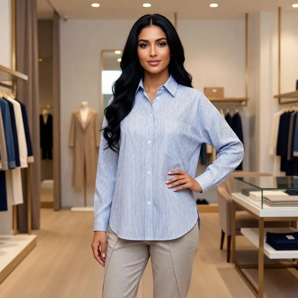 شميز داكرون مقلم اوفر سايز