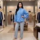 شميز فرنس كتان مطبوع فرست